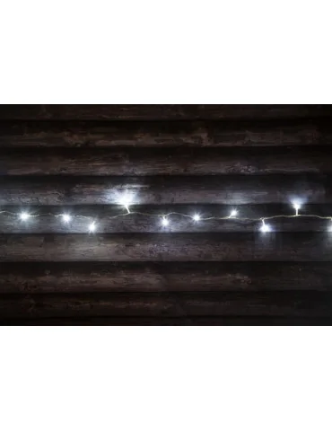 Valoketju 80-ledin kylmä valkoinen muovirasiassa