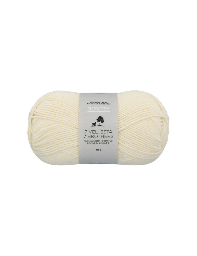 7 Veljestä 100g 010 luonnonvalkoinen Novita 7 Veljestä 100g 010 luonnonvalkoinen Novita