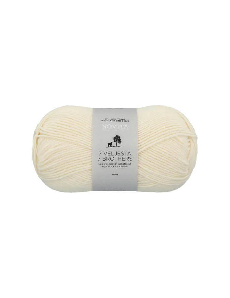 7 Veljestä 100g 010 luonnonvalkoinen Novita