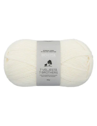 7 Veljestä 100g 011 valkoinen Novita