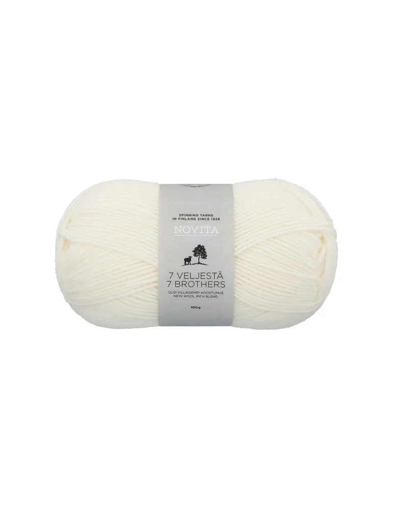 7 Veljestä 100g 011 valkoinen Novita