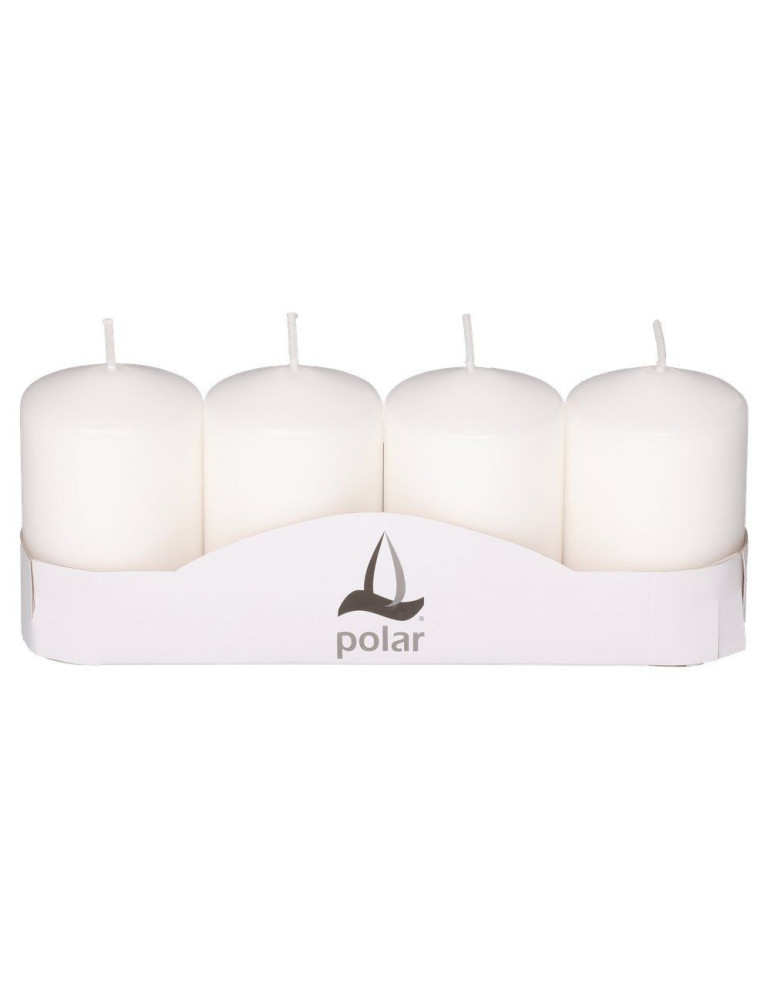 Pöytäkynttilä 5x8 cm 4 kpl valkoinen Polar Pöytäkynttilä 5x8 cm 4 kpl valkoinen Polar