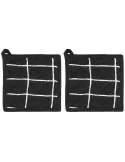 Patalappu Elsie 2 kpl 20x20 cm musta 4Living