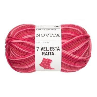 7 veljestä Raita 100 g ruusuinen uni 938 Novita