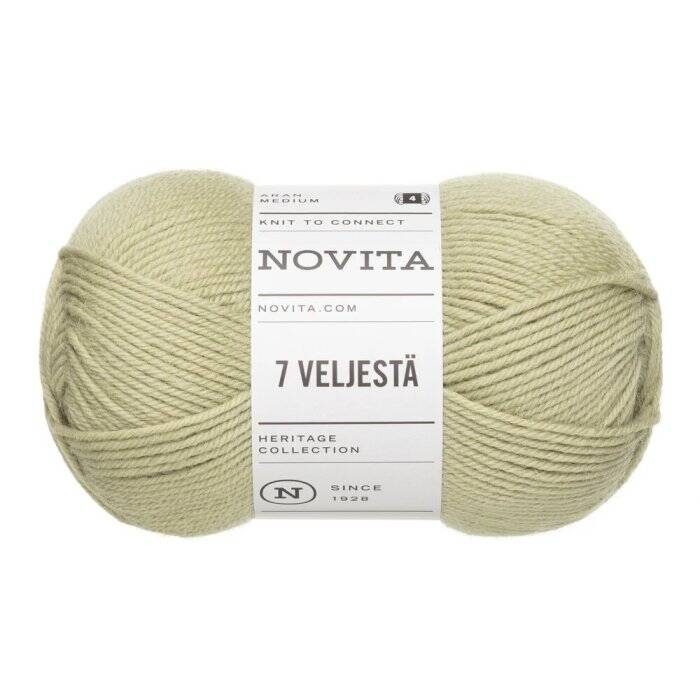 Novita 7 Veljestä Vaalea salvia (3161) 100 g lanka | Jarmix.fi