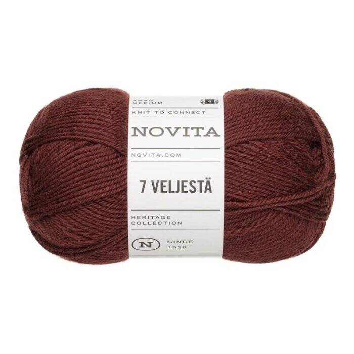 Novita 7 Veljestä Ruskea/ruoste (651) 100 g lanka | Jarmix.fi
