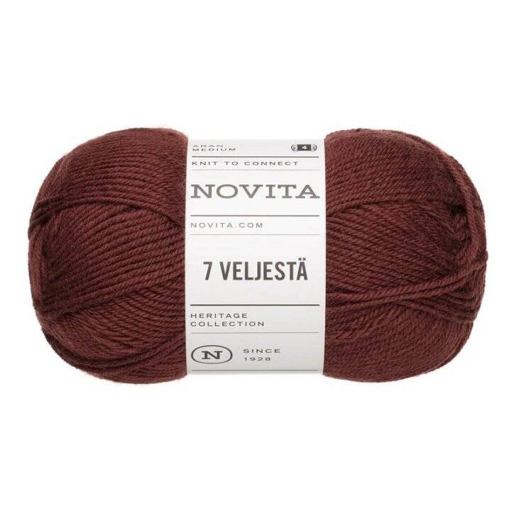 Novita 7 Veljestä Ruskea/ruoste (651) 100 g lanka | Jarmix.fi