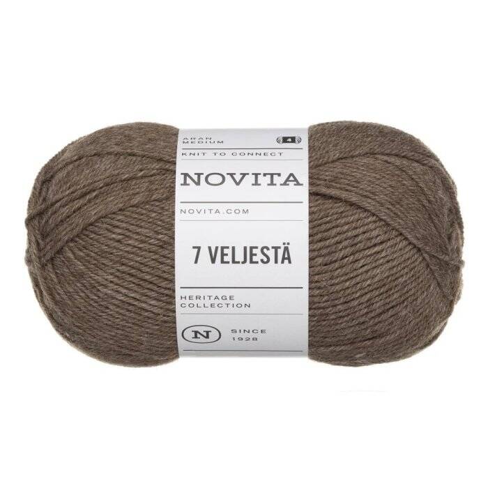 Novita 7 Veljestä Ruskea/metsäsieni (068) 100 g lanka | Jarmix.fi